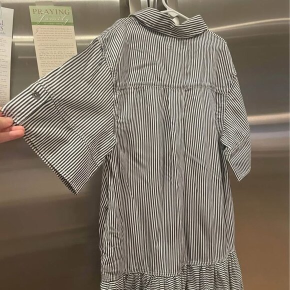 NWT Simkhai Cris Shirt Mini Dress in Midnight Navy Stripe Size Small - Picture 2 of 9